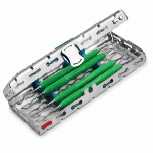 Titanium Implantaatcurettes Set – 4-delig incl. cassette