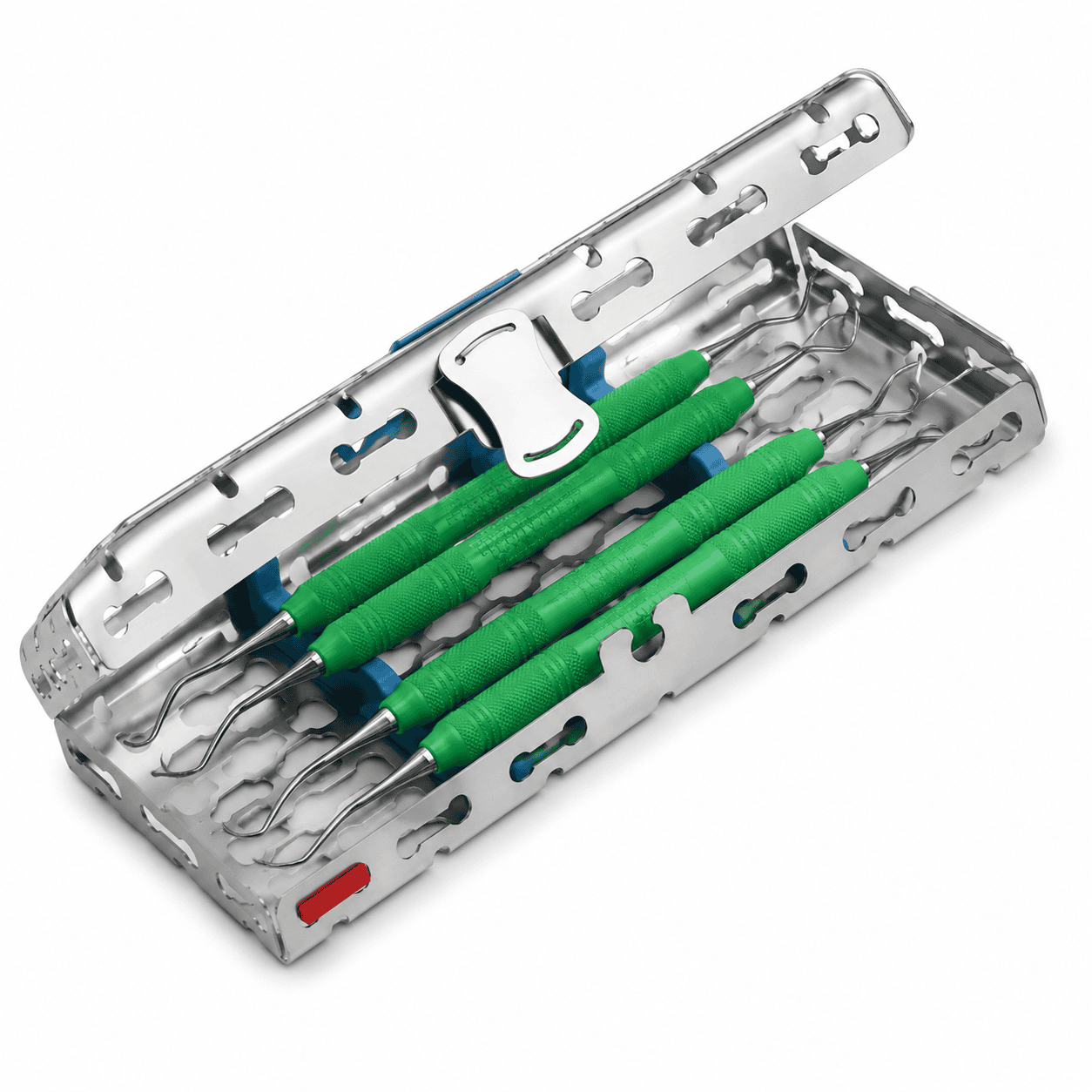 Titanium Implantaatcurettes Set – 4-delig incl. cassette