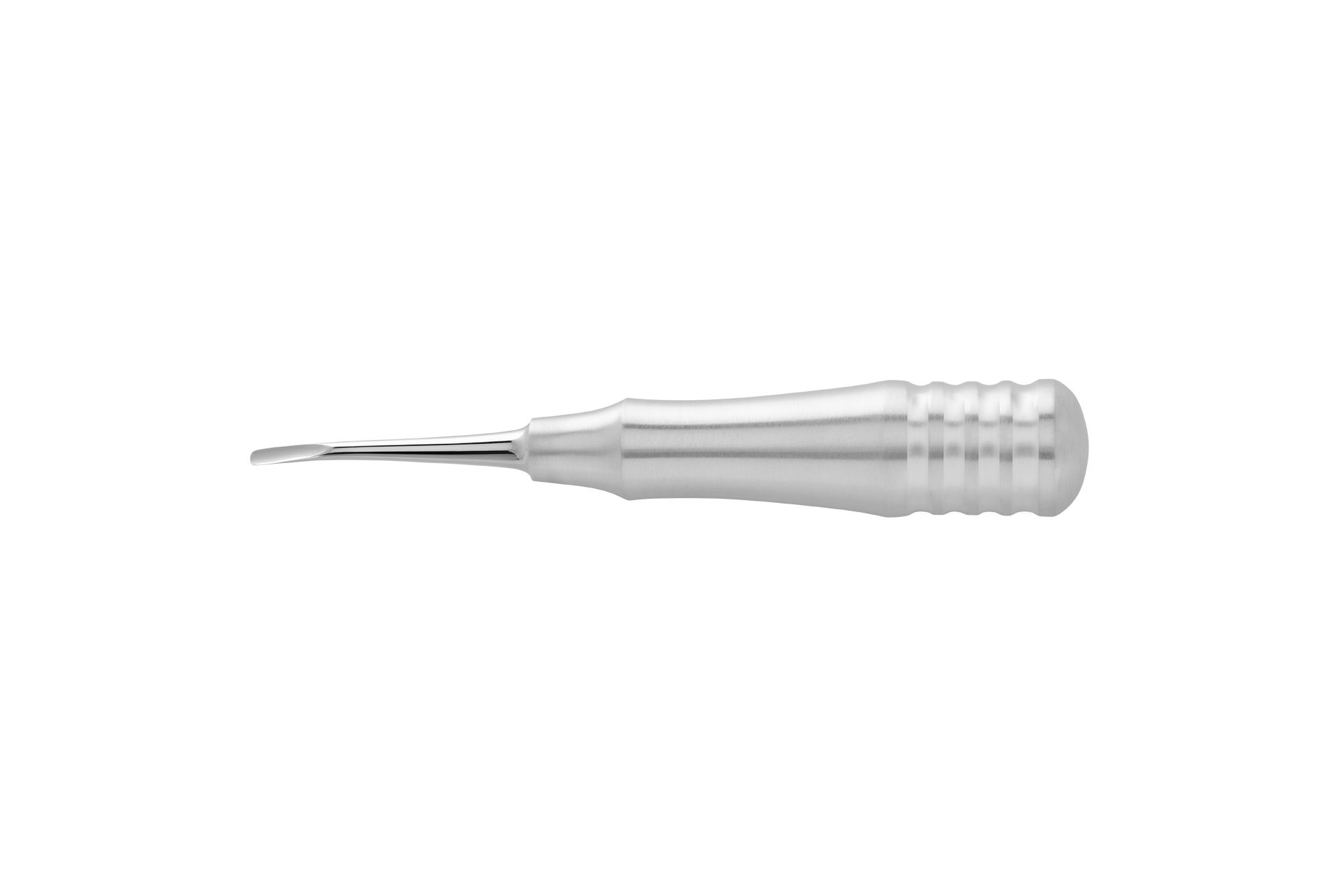 Roestvrijstalen chirurgisch instrument met ergonomische handgreep voor dentale procedures.