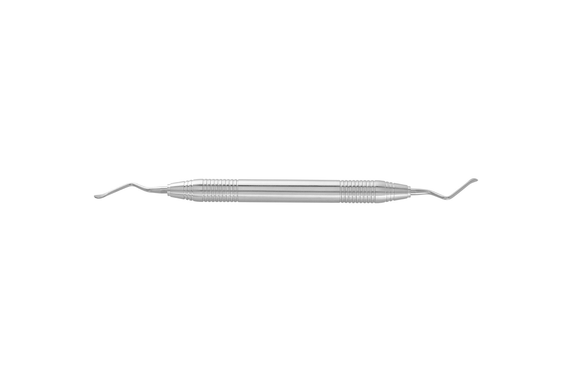 Dubbelzijdig chirurgisch instrument met gebogen uiteinden voor precisiewerk tijdens dentale procedures
