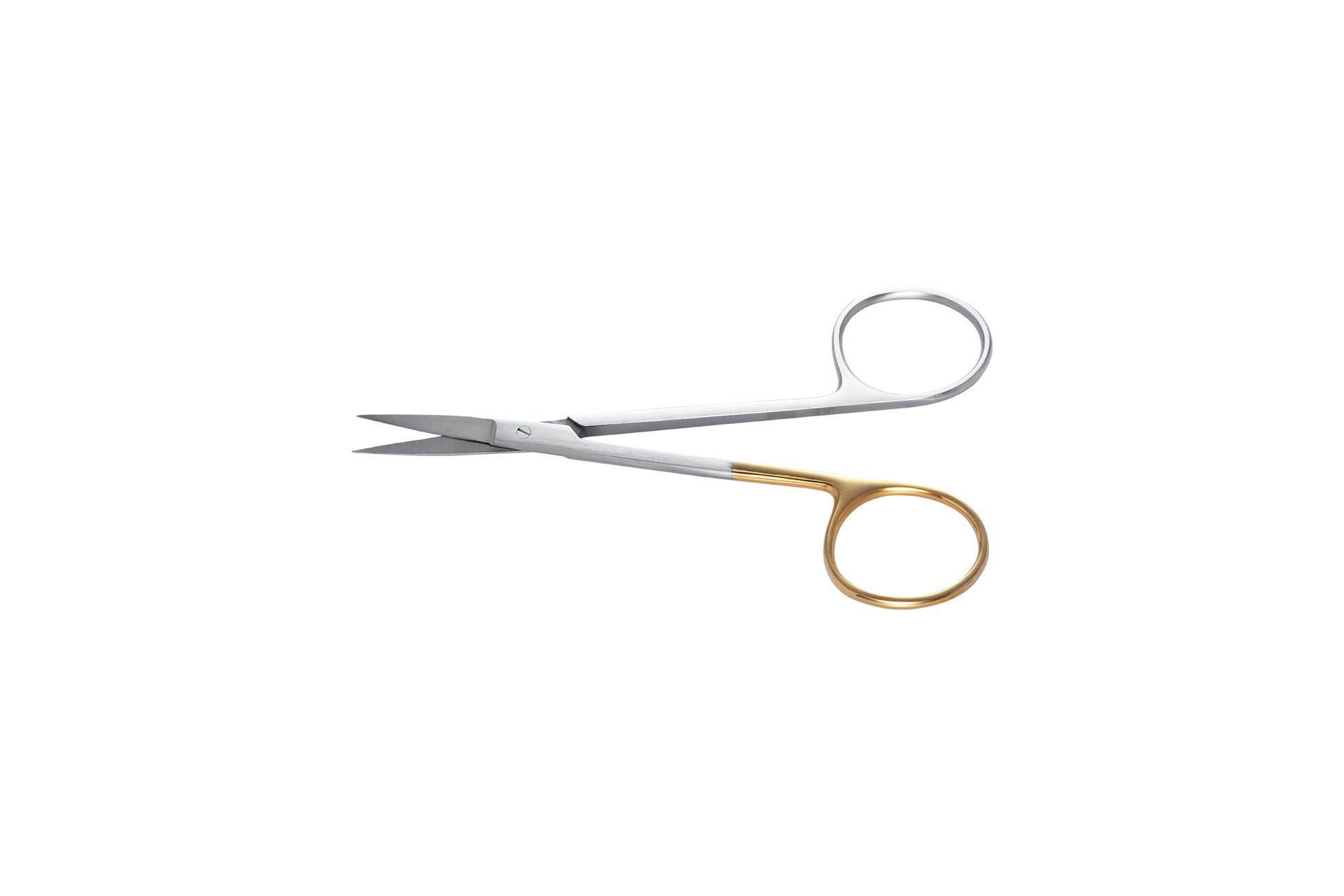Chirurgische schaar met goudkleurige ringgreep voor dentale procedures