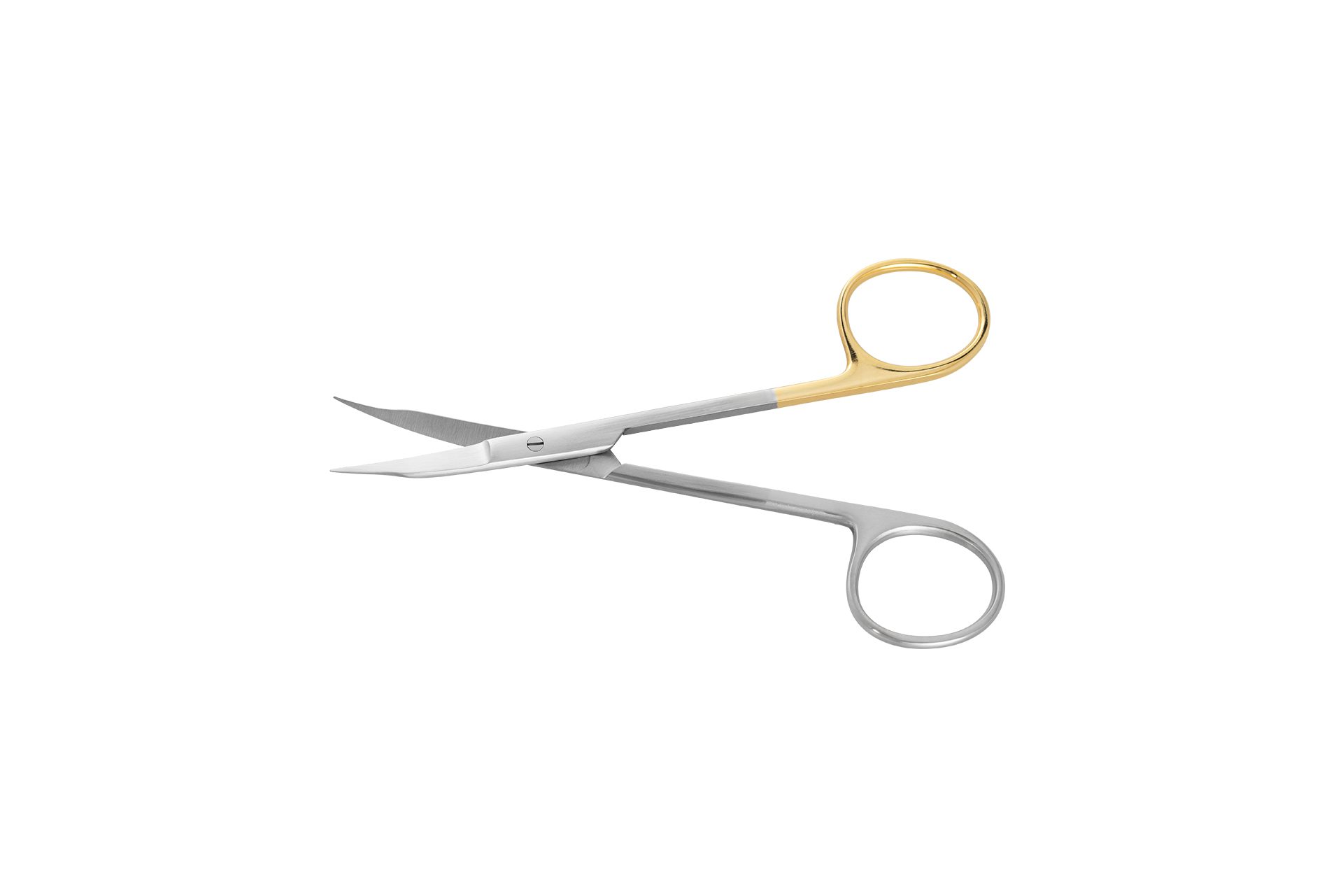 Chirurgische schaar met goudkleurige ringgreep voor dentale procedures
