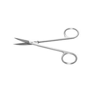 Zilveren chirurgische schaar met voor dentale procedures