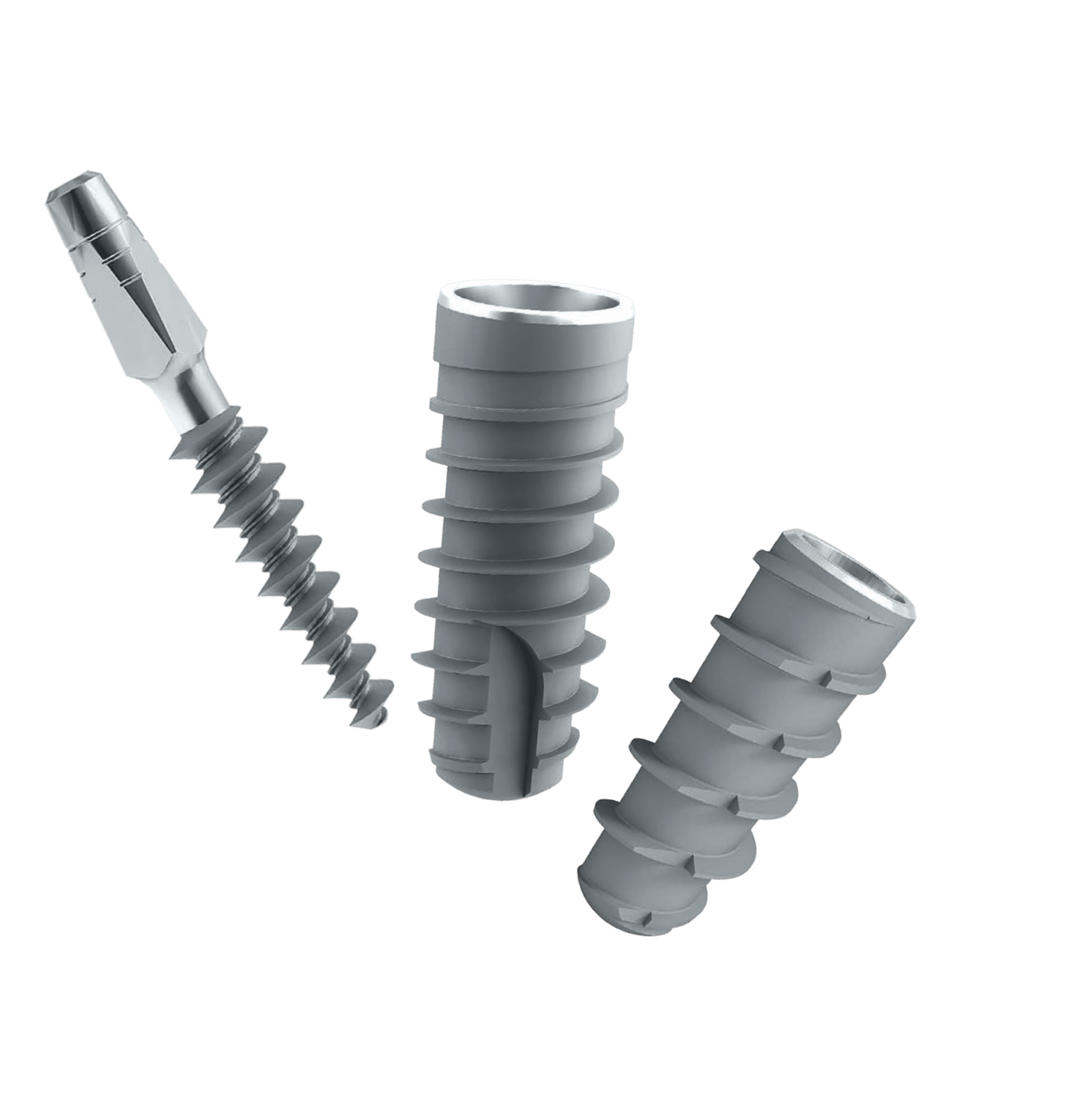 Close up van een drietal IESS TC implantaten
