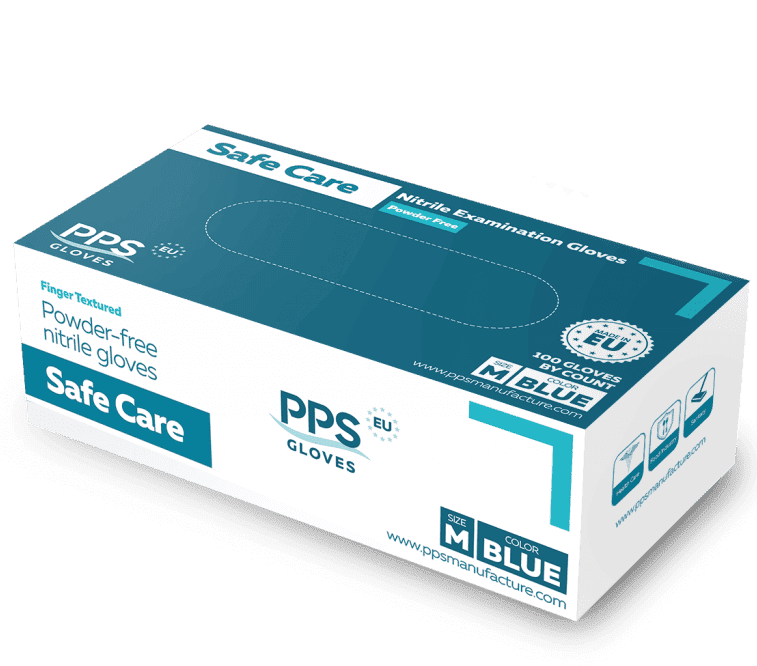 Doos met PPS poedervrije nitrile handschoenen
