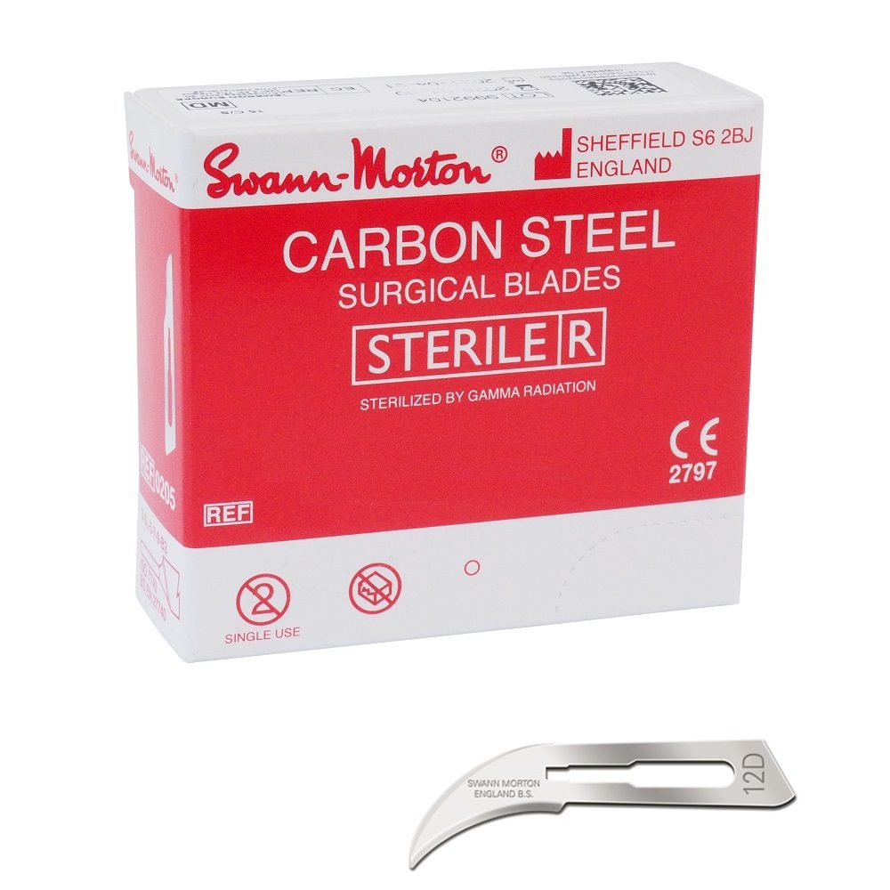 Swann Morton Scalpelmesjes Steriel 12D. 100 st/verp
