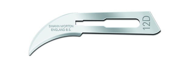 Swann Morton Scalpelmesjes Steriel 12D. 100 st/verp - Afbeelding 2
