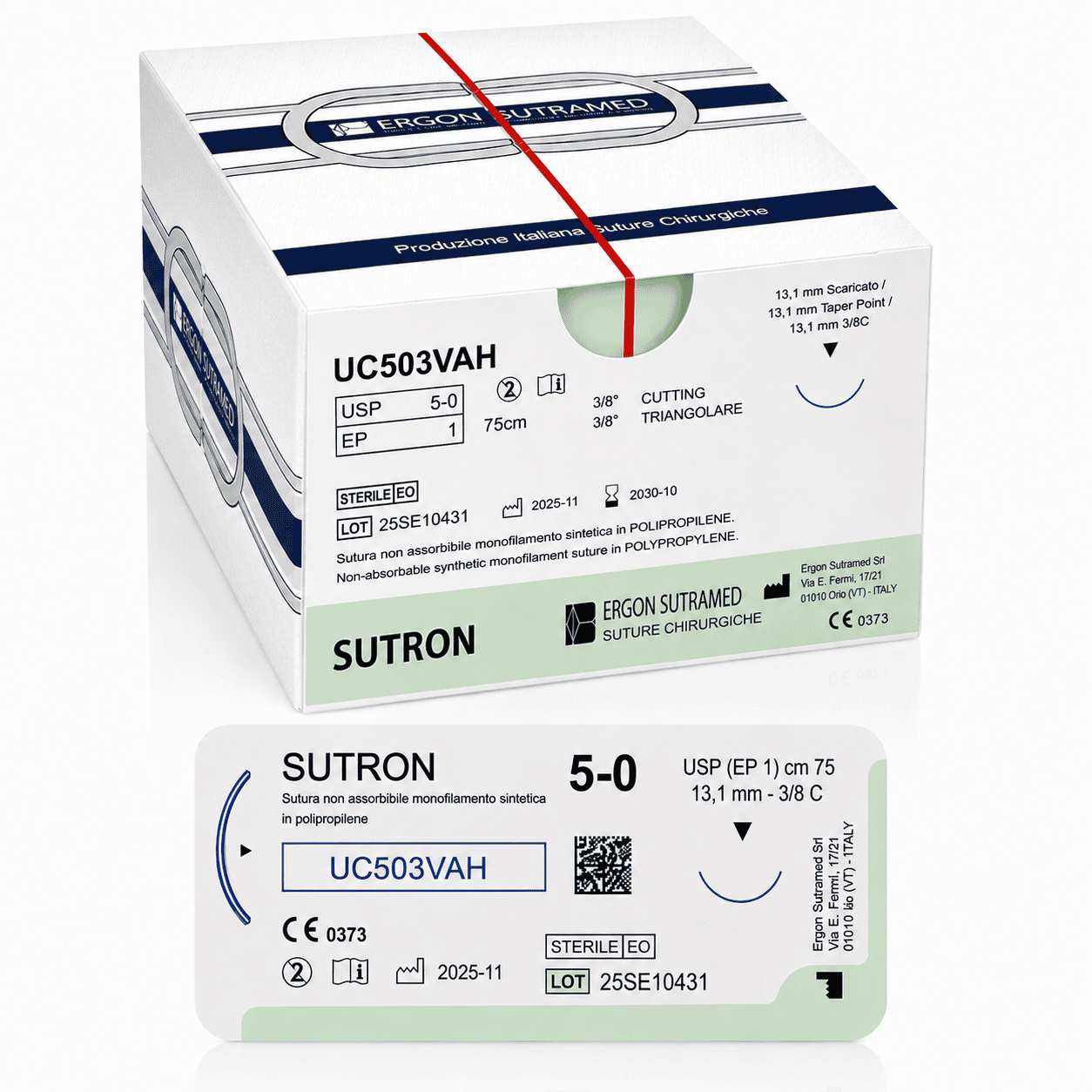 Sutron UC503VAH 5-0, 13,1mm, 3/8C, 75cm, blauw
