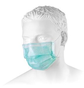 Chirurgisch mondmasker type llR, blauw, elastiek. 50 st/verp. 24 st/ds